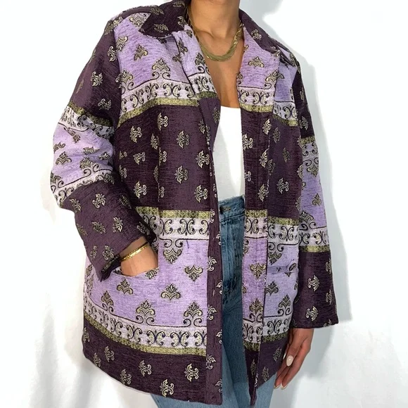 Vintage Sag Harbor Purple & Lavender Coat (size 18w) - Picture 1 of 6